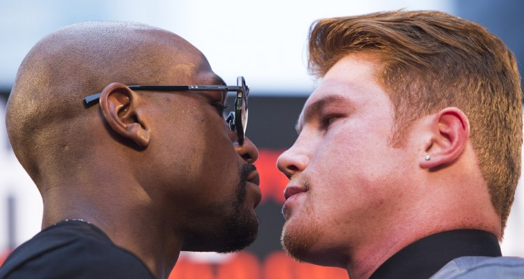 Mayweather-and-Canelo-face-off