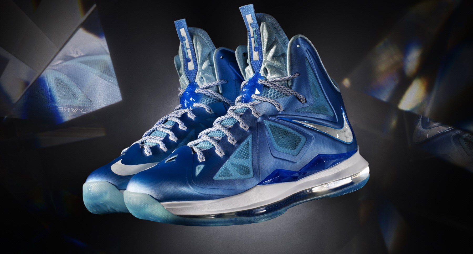 Lebron X Nike blue diamond shoe