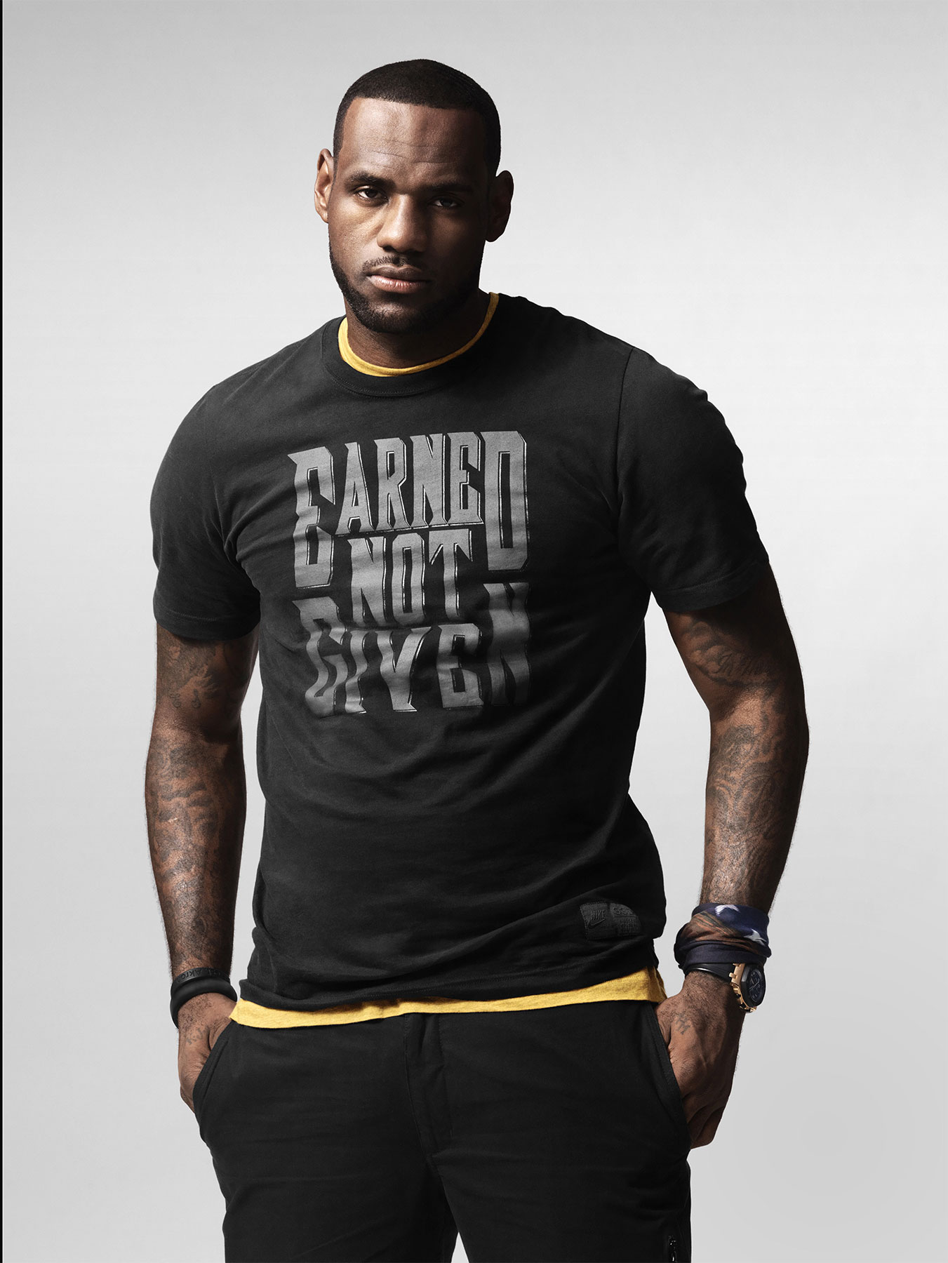 LeBron-wearing-the-Earned-not-Given-t-shirt